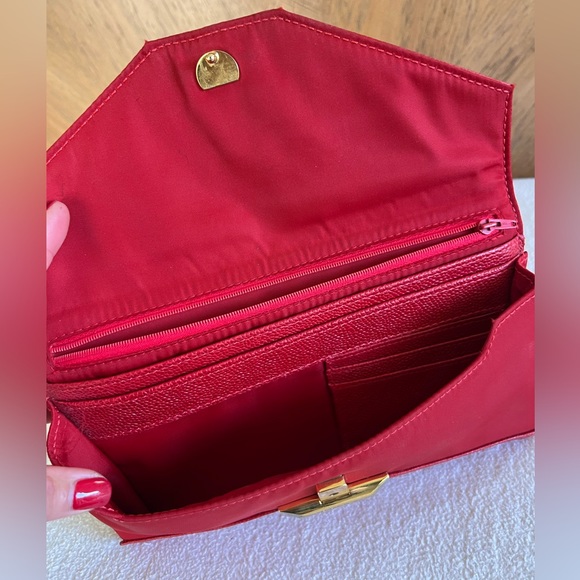 BALLY red envelope style  clutch  wallet - Picture 3 of 13